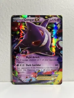 Gengar EX Holo Pokemon - Phantom Forces Ultra Rare 34/119 (poor condition) - Image 1