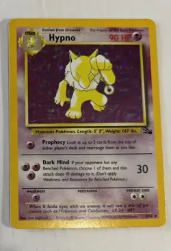 Pokemon TCG Hypno 8/62 Unlimited Fossil Set Holo Rare - Image 1