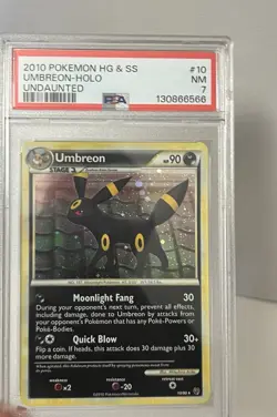 2010 Pokemon Heartgold and Soulsilver Undaunted Umbreon Holo #10 PSA 7 - Image 1
