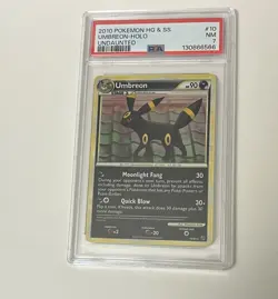 2010 Pokemon Heartgold and Soulsilver Undaunted Umbreon Holo #10 PSA 7 - Image 2