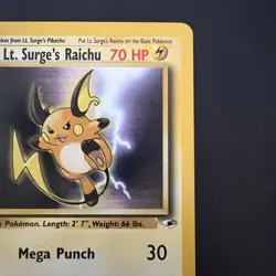 Pokemon Vintage Non-Holo Rare Lt. Surge's Raichu 28/132 Gym Heroes WotC - Image 3