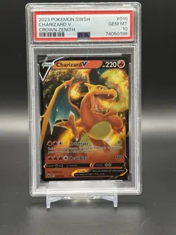 Pokemon Charizard V Crown Zenith Ultra Rare #018 PSA 10 Gem Mint - Image 1