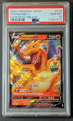 2020 Pokemon Charizard V Sword & Shield : Darkness Ablaze #19 PSA 10 GEM MINT - Image 1