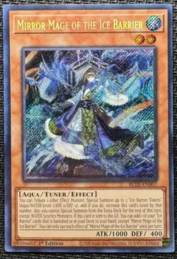 Yugioh! Mirror Mage of the Ice Barrier BLTR-EN007 Secret Rare 1st Ed Mint / NM - Image 1