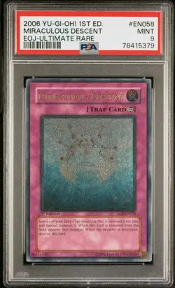 Yugioh! PSA 9 Miraculous Descent EOJ-EN058 Ultimate Rare 1st Edition - Image 1