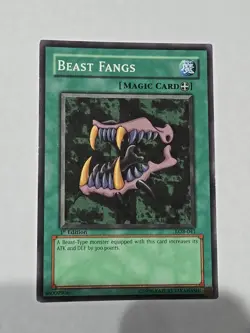 Yu-Gi-Oh! TCG Beast Fangs Legend of Blue Eyes White Dragon LOB-041. 1st Edition - Image 1