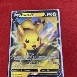 Pokemon Card Pikachu V Thunderbolt 200 HP 190 Basic - Image 1