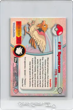 Spearow #21 - BLACK Logo - Holo FOIL - SERIES 1 - TOPPS POKEMON CARD - NM - Image 2