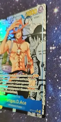 One Piece Card Game Carrying On His Will Portgas.D.Ace OP13-119 SEC Manga - Image 5