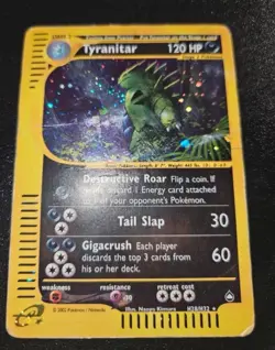 Pokemon Card- Tyranitar-Aquapolis-Holo-H28/H32-Rare-NoCrystal-ENG-Poor - Image 1
