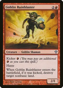 1x FOIL Goblin Ruinblaster ZEN Zendikar #127 MTG Magic English NM/Unplay UC card - Image 1