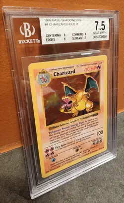 1999 Pokemon Base Set Shadowless #4 Charizard Holo Card BGS 7.5 - Image 3