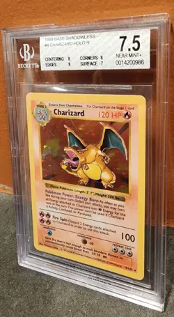 1999 Pokemon Base Set Shadowless #4 Charizard Holo Card BGS 7.5 - Image 4