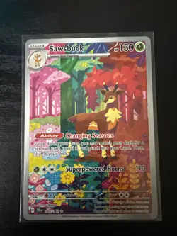Pokemon TCG Sawsbuck Card 166/162 SV05: Temporal Forces NM Condition - Image 1