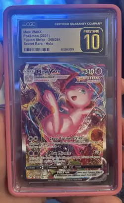 CGC 10 Pristine Mew VMAX 269/203 Alt Art Secret Rare Fusion Strike Pokemon Card - Image 1