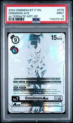 PSA 9 2024 Digimon Card Omnimon ACE BT17-078 Alternate Art SP English - Image 1