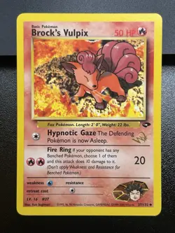 BROCK'S VULPIX W Stamp Pokemon Card - WOTC Promo - Gym Challenge - 37/132 LP (C) - Image 2