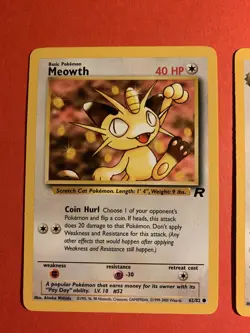 Meowth 62/82 & Dark Persian 42/82 Team Rocket Pokemon TCG WotC 1999-2000 - Image 2