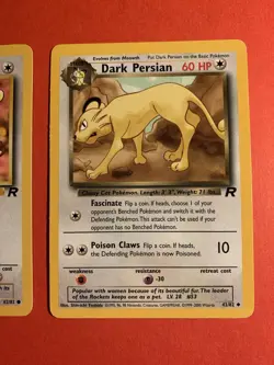 Meowth 62/82 & Dark Persian 42/82 Team Rocket Pokemon TCG WotC 1999-2000 - Image 3