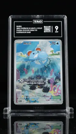 Pokemon Marill 204/193 Illustration Rare Paldea Evolved TAG 9 - Image 1