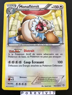 Carte Pokemon MONAFLEMIT 103/124 Holo Noir et Blanc N&B FR - Image 1