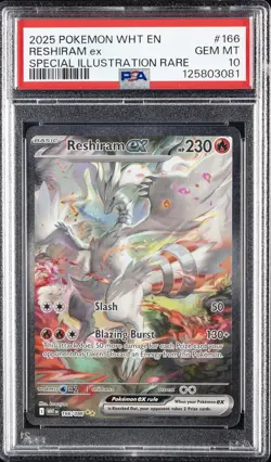 2025 POKEMON WHT EN-WHITE FLARE SPECIAL ILLUSTRATION RARE RESHIRAM EX PSA 10 - Image 1