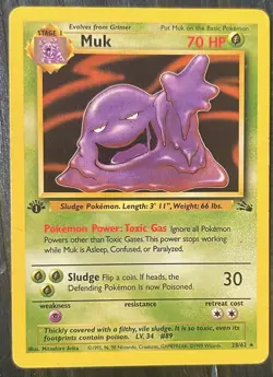 Pokemon TCG | Muk 28/62 | Fossil 1st Edition | HP - Image 1
