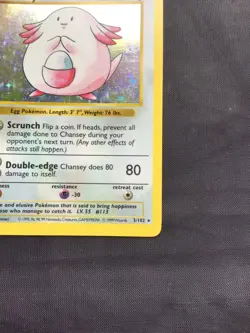 Pokemon Cards: Base Set Shadowless Rare Holo: Chansey 3/102 - Image 5