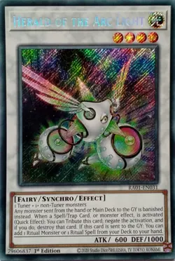 RA01-EN031 HERALD OF THE ARC LIGHT SECRET RARE 1ST EDITION YuGiOh CARD - Image 1