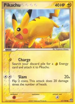 Pikachu 57/108 Common Power Keepers Pokemon Card - Image 1