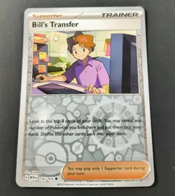 Pokemon 151 Bill's Transfer Reverse Holo Trainer Card 156/165 NM - Image 1