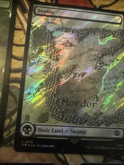 Mtg Magic LoTR Surge Foil 5x Basic Land Misprint Error Missing Ink Card Lot - Image 4