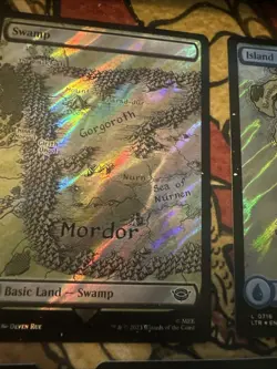 Mtg Magic LoTR Surge Foil 5x Basic Land Misprint Error Missing Ink Card Lot - Image 5