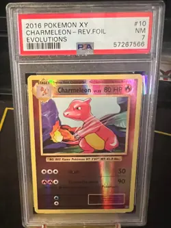 Pokemon Card TCG - Charmeleon 10 - Evolutions Reverse Holo - PSA 7 - Image 1