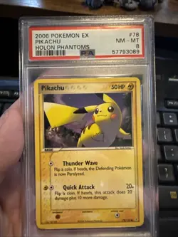 2006 Pokemon EX Holon Phantoms PIKACHU Card #78 PSA 8 - Image 1