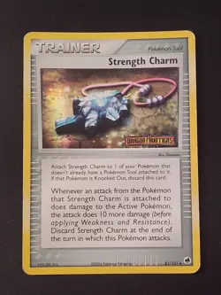 Strength Charm Pokemon Card 81/101 Reverse Holo Foil Stamped Played HP/DMG - Image 1