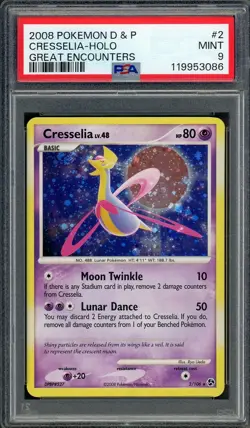PSA 9 Cresselia Great Encounters 2/106 Holo Pokemon Card B18 - Image 1