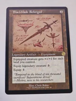 MTG - Blackblade Reforged Schematic RETRO FRAME - Brother's War Artifacts - Image 1