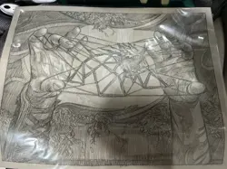 Magic the Gathering Original Art Worldly Tutor. Mtg Original Sketch ~14x20” - Image 1