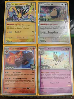 Pokemon TCG Journey Together STAFF Pre Release Promo Set of 4 - NEAR MINT - Image 1