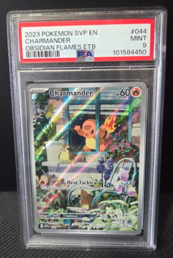 POKEMON 2023 SVP EN CHARMANDER OBSIDIAN FLAMES ETB #044 PSA GRADED MINT 9 - Image 1