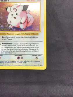 Pokemon Cards: Base Set Shadowless Rare Holo: Clefairy 5/102 - Image 5