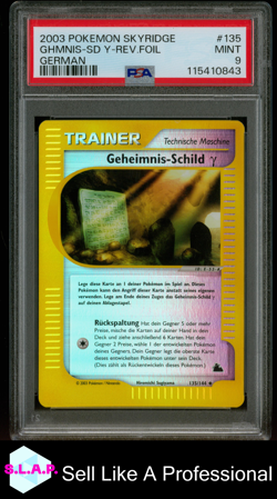 GHMNIS-SD Y-REV.FOIL GERMAN POKEMON SKYRIDGE 2003 135 PSA 9 - Image 1