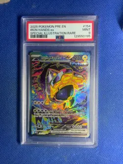 Pokemon TCG Iron Hands EX 154 SIR 2025 SV: Prismatic Evolutions Psa 9 - Image 1
