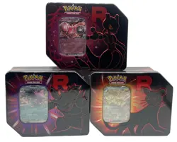 Pokemon TCG Sealed Destined Rivals Team Rocket Tin Set of 3 Brand New Sealed - Image 1