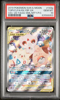 Pokemon Togepi & Cleffa & Igglybuff GX 143A PSA 10 Alt Art Holo Small & Mighty - Image 1