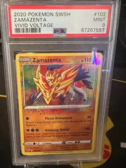 Pokemon Card TCG - Zamazenta 102 - Vivid Voltage Amazing Rare - PSA 9 - Image 1