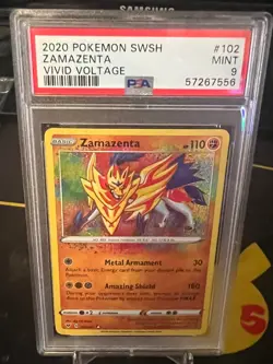 Pokemon Card TCG - Zamazenta 102 - Vivid Voltage Amazing Rare - PSA 9 - Image 2