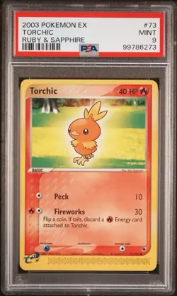 Pokemon TCG Torchic EX Ruby & Sapphire 73/109 Regular Common PSA 9 - Image 1