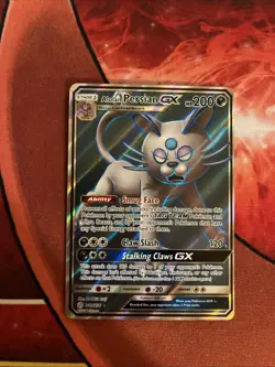 Alolan Persian GX Full Art Holo 2019 Cosmic Eclipse Pokemon TCG #219/236 - Image 1